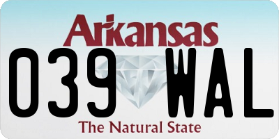 AR license plate 039WAL