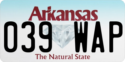 AR license plate 039WAP