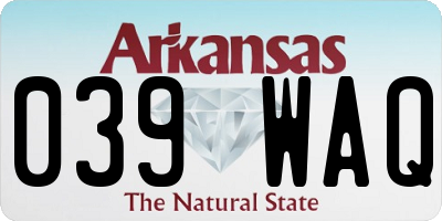 AR license plate 039WAQ