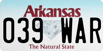 AR license plate 039WAR