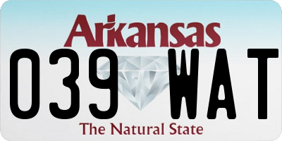 AR license plate 039WAT