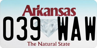 AR license plate 039WAW