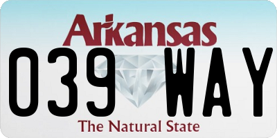 AR license plate 039WAY