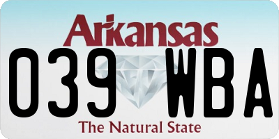 AR license plate 039WBA