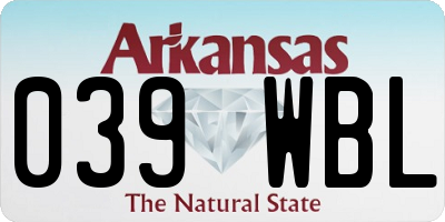 AR license plate 039WBL