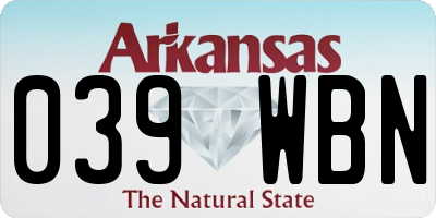AR license plate 039WBN