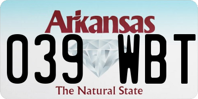 AR license plate 039WBT