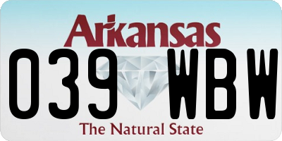 AR license plate 039WBW
