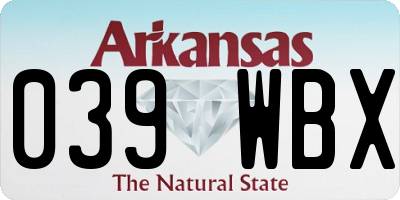 AR license plate 039WBX