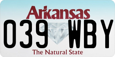 AR license plate 039WBY