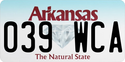AR license plate 039WCA