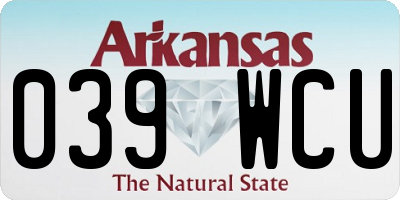 AR license plate 039WCU