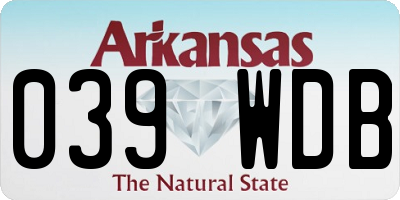 AR license plate 039WDB