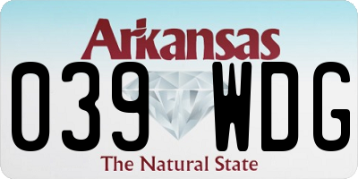 AR license plate 039WDG