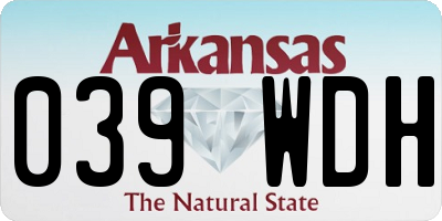 AR license plate 039WDH