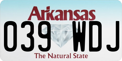 AR license plate 039WDJ