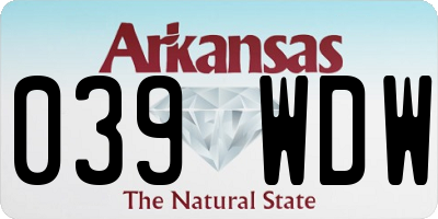 AR license plate 039WDW