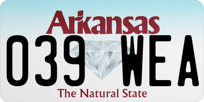 AR license plate 039WEA