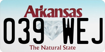 AR license plate 039WEJ