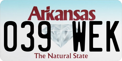 AR license plate 039WEK