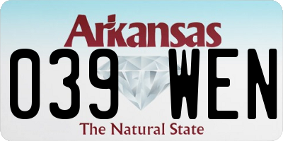 AR license plate 039WEN