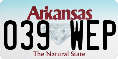 AR license plate 039WEP