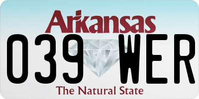 AR license plate 039WER