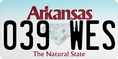 AR license plate 039WES