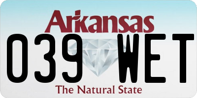 AR license plate 039WET