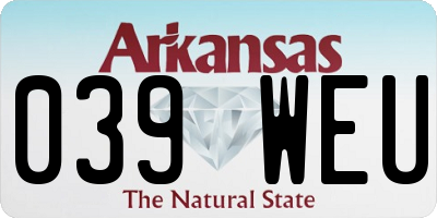 AR license plate 039WEU