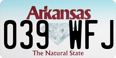 AR license plate 039WFJ