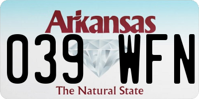 AR license plate 039WFN