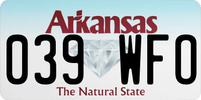 AR license plate 039WFO