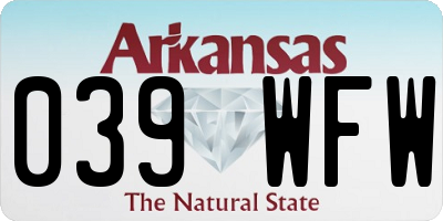 AR license plate 039WFW