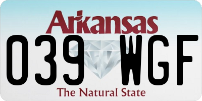 AR license plate 039WGF