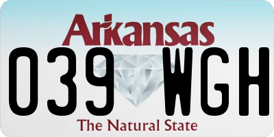 AR license plate 039WGH