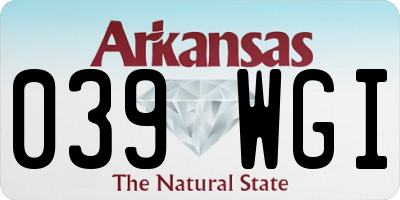 AR license plate 039WGI