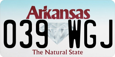 AR license plate 039WGJ