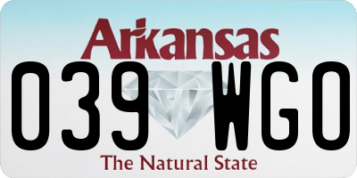 AR license plate 039WGO
