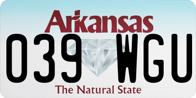 AR license plate 039WGU
