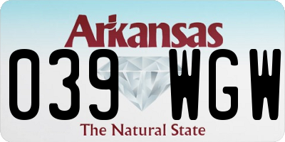AR license plate 039WGW