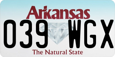 AR license plate 039WGX