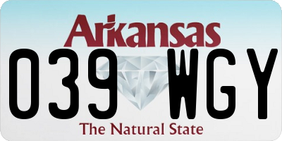 AR license plate 039WGY