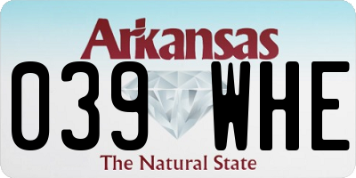 AR license plate 039WHE