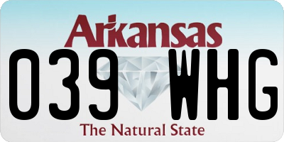 AR license plate 039WHG