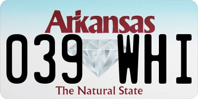 AR license plate 039WHI