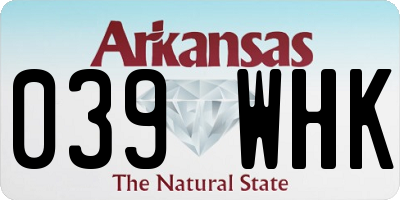 AR license plate 039WHK
