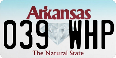 AR license plate 039WHP