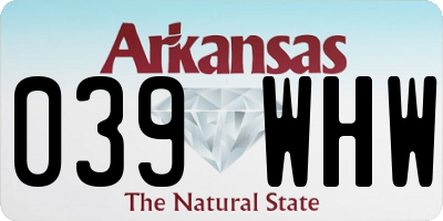 AR license plate 039WHW