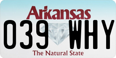 AR license plate 039WHY
